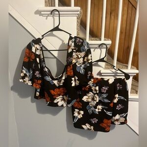 Floral Blouse/Skirt Combo